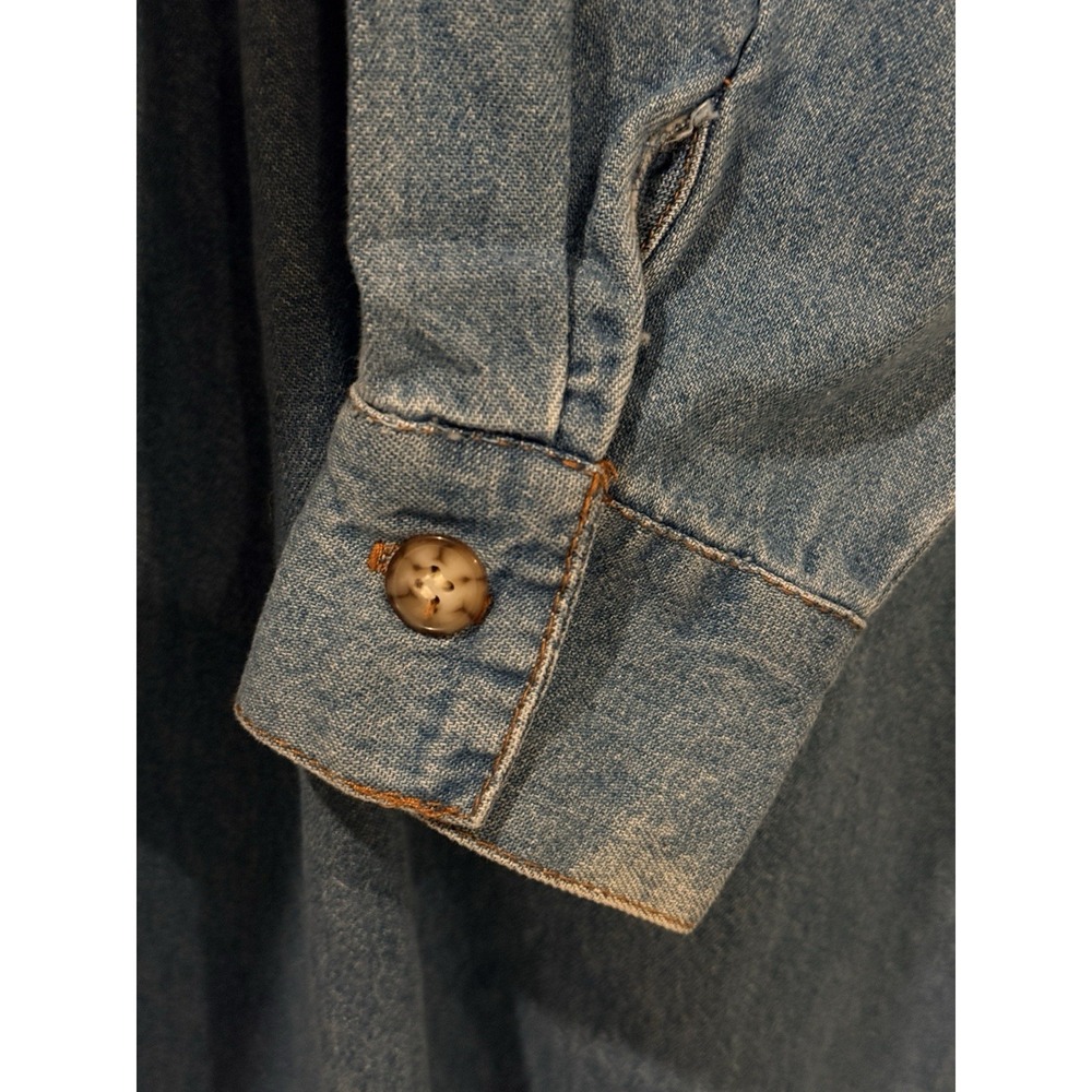 Studio‎ Ease Denim Midi Dress 12 Button Cottagecore Minimalist Pockets Relaxed - Picture 8 of 11